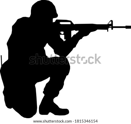 Abstract silhouette of a soldier or policeman