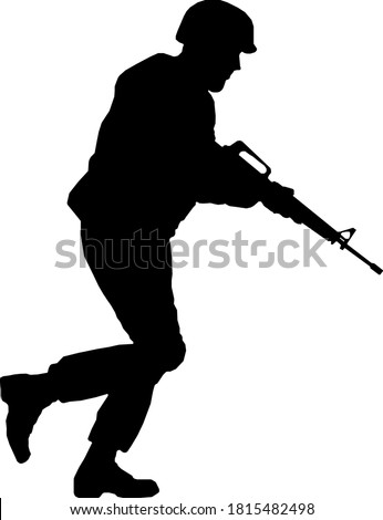 Abstract silhouette of a soldier or policeman