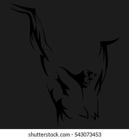 Abstract Silhouette Strongman Background  