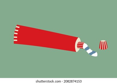 Abstract Silhouette Toothpaste Illustration, Hand Drawn Vector Illustration EPS 10.