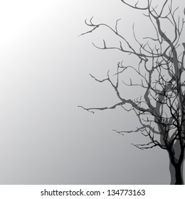 Abstract silhouette of a tree with a shadow