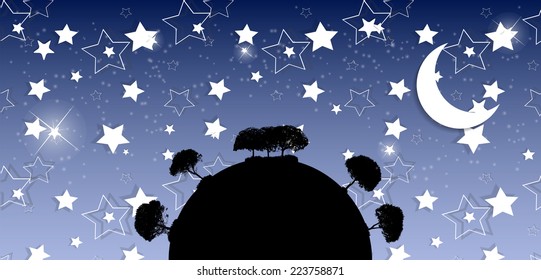 Abstract Silhouette Tree. Vector Illustration. EPS10