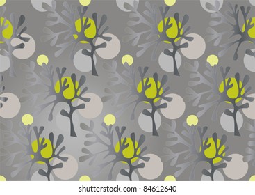 Abstract silhouette of trees against a dark background.