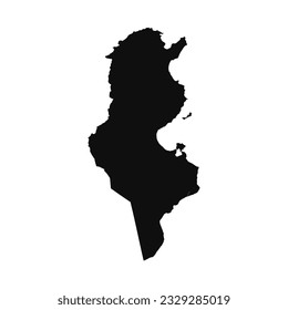 Resumen Silhouette Tunisia Simple Map, se puede usar para diseños de negocios, presentaciones o cualquier diseño adecuado.