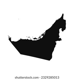 Abstract Silhouette United Arab Emirates Simple Map, can be used for business designs, presentation designs or any suitable designs.