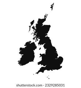 Abstract Silhouette United Kingdom Simple Map, can be used for business designs, presentation designs or any suitable designs.