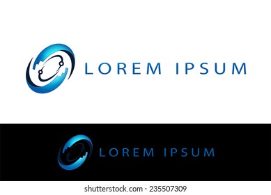 Abstract silhouette for use in technology,internet and telecommunications industry