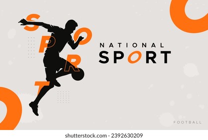 Abstract silhouette vector design of soccer player athlete with an attractive silhouette style. national sports event design concept-sports day celebration. sports event banner and brochure design