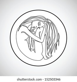 abstract silhouette. Vector illustration. Stylized woman silhouette