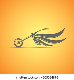 abstract silhouette of vintage motorcycle.  motorbike label, badge, design element. abstract motorcycle logo