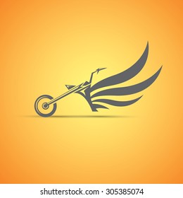 abstract silhouette of vintage motorcycle.  motorbike label, badge, design element. abstract motorcycle logo