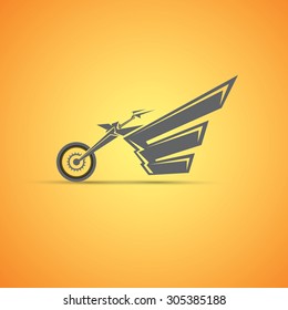 abstract silhouette of vintage motorcycle.  motorbike label, badge, design element. abstract motorcycle logo