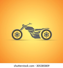 abstract silhouette of vintage motorcycle.  motorbike label, badge, design element. abstract motorcycle logo
