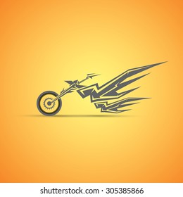 abstract silhouette of vintage motorcycle.  motorbike label, badge, design element. abstract motorcycle logo