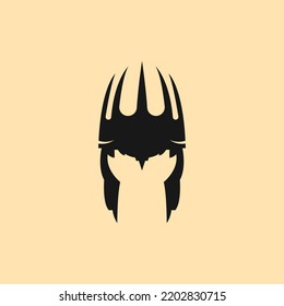 abstract silhouette war helmet logo icon. ancient war helmet silhouette vector. suitable for command logo icon, entertainment and web.