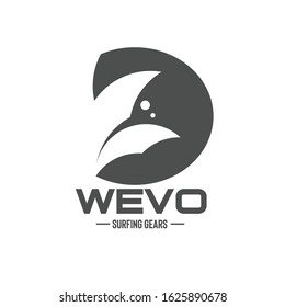Abstract silhouette of wave logo vector illustration in negative space can be used as sport club logo, company identity, outdoor gear shop