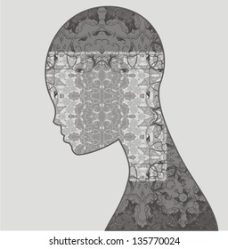 Abstract silhouette woman