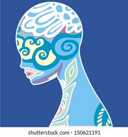 Abstract silhouette woman 