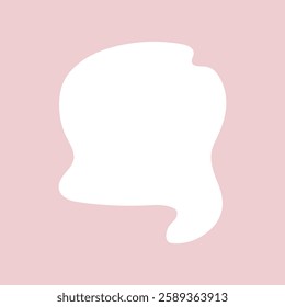 Abstract silhouette of a woman's head on a pink background. Minimalist design with a focus on female form. Artful representation of a woman's profile. Communication vector element.