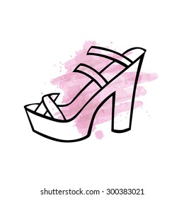 Abstract silhouette of women's shoes. Vector illustration
