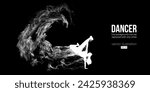 Abstract silhouette of a young hip-hop dancer, breake dancing man isolated on black background. Vector illustration