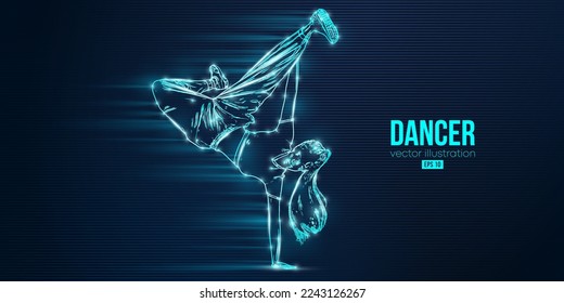 Silueta abstracta de una bailarina de hip-hop joven, bailarina de besugo aislada en un fondo de piel. Ilustración del vector