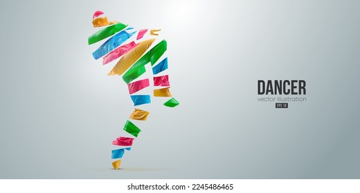 Abstract silhouette of a young hip-hop dancer, breake dancing man isolated on white background. Vector illustration