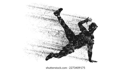 Abstract silhouette of a young hip-hop dancer, breake dancing man isolated on white background. Vector illustration