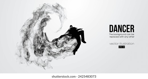 Abstract silhouette of a young hip-hop dancer, breake dancing man isolated on white background. Vector illustration