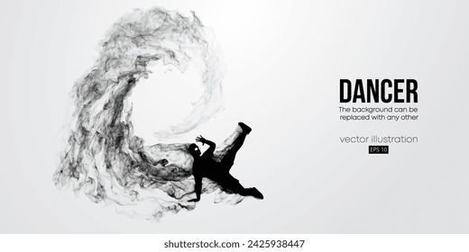 Abstract silhouette of a young hip-hop dancer, breake dancing man isolated on white background. Vector illustration