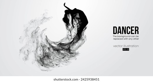 Abstract silhouette of a young hip-hop dancer, breake dancing man isolated on white background. Vector illustration