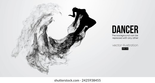 Abstract silhouette of a young hip-hop dancer, breake dancing man isolated on white background. Vector illustration