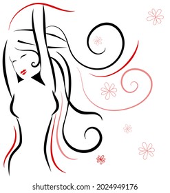 abstract silhouette of young woman 