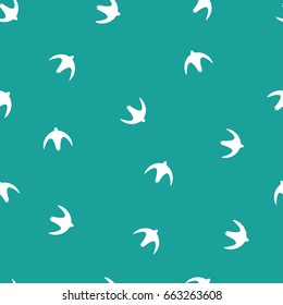 Abstract silhouettes bird pattern. Seamless marine theme.