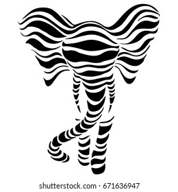 Abstract silhouettes of Elephant. Beautiful Vector illustration. White background.