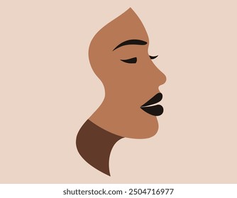 Abstract Silhouettes Female Face with two color Vector Design, Soft color and Abstract Silhouettes Girl Face