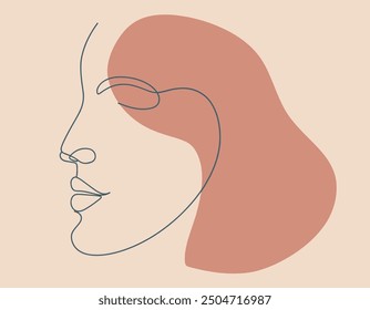 Abstract Silhouettes Female Face with two color Vector Design, Soft color and Abstract Silhouettes Girl Face