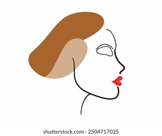 Abstract Silhouettes Female Face with two color Vector Design, Soft color and Abstract Silhouettes Girl Face