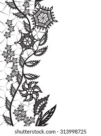 Abstract silhouettes invented decorative flowers and leaves. It may be for decoration backgrounds or other kinds of design