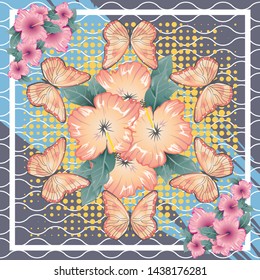 abstract silk fabric scarf creative hijab design