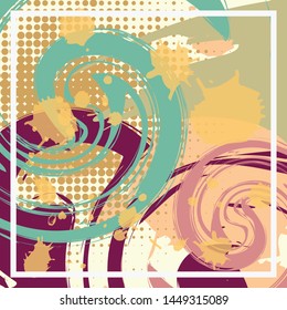 Abstract Silk Fabric Scarf Illustration with Vintage Colour