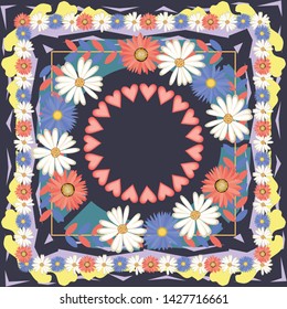 Abstract Silk Hijab Creative Scarf for Printing