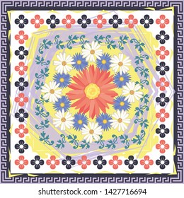 Abstract Silk Hijab Creative Scarf for Printing