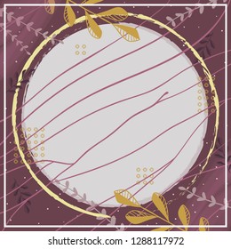 Abstract silk scarf with circle and leaf. Hijab style