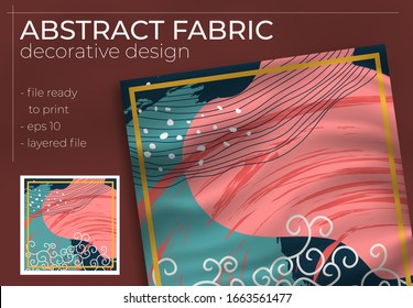 abstract silk scarf creative hijab design with realistic mock up