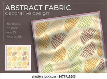 abstract silk scarf creative hijab design with realistic mock up