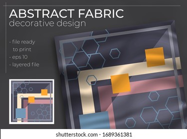 abstract silk scarf creative hijab design with realistic mock up