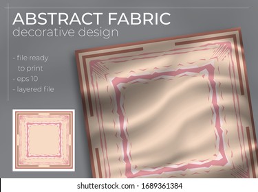 abstract silk scarf creative hijab design with realistic mock up