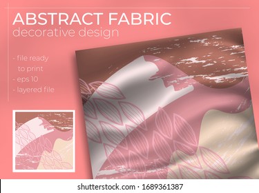 abstract silk scarf creative hijab design with realistic mock up