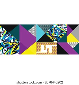 diseño de hijab creativo con bufanda de seda abstracta.